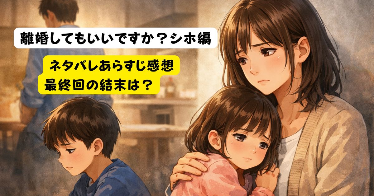 「離婚してもいいですか？」志保の場合ネタバレ！結末は離婚？夫は変わるのか解説