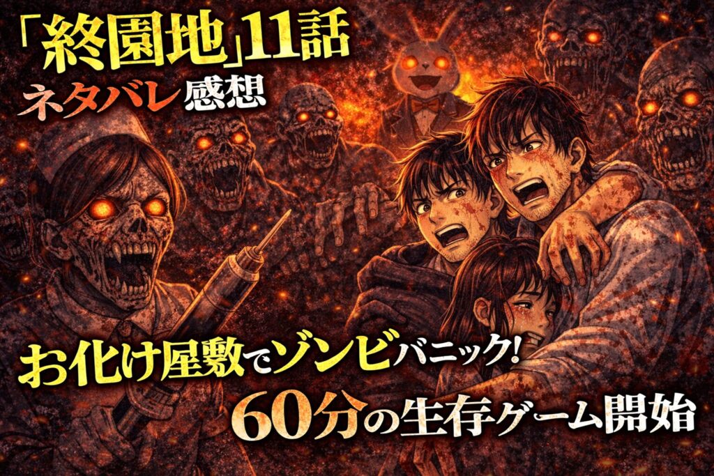 「終園地」11話ネタバレ感想｜お化け屋敷でゾンビパニック！60分の生存ゲーム開始