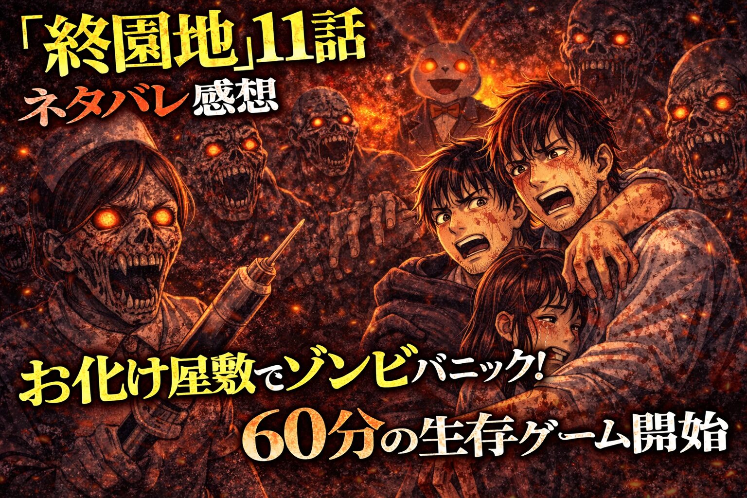 「終園地」11話ネタバレ感想｜お化け屋敷でゾンビパニック！60分の生存ゲーム開始