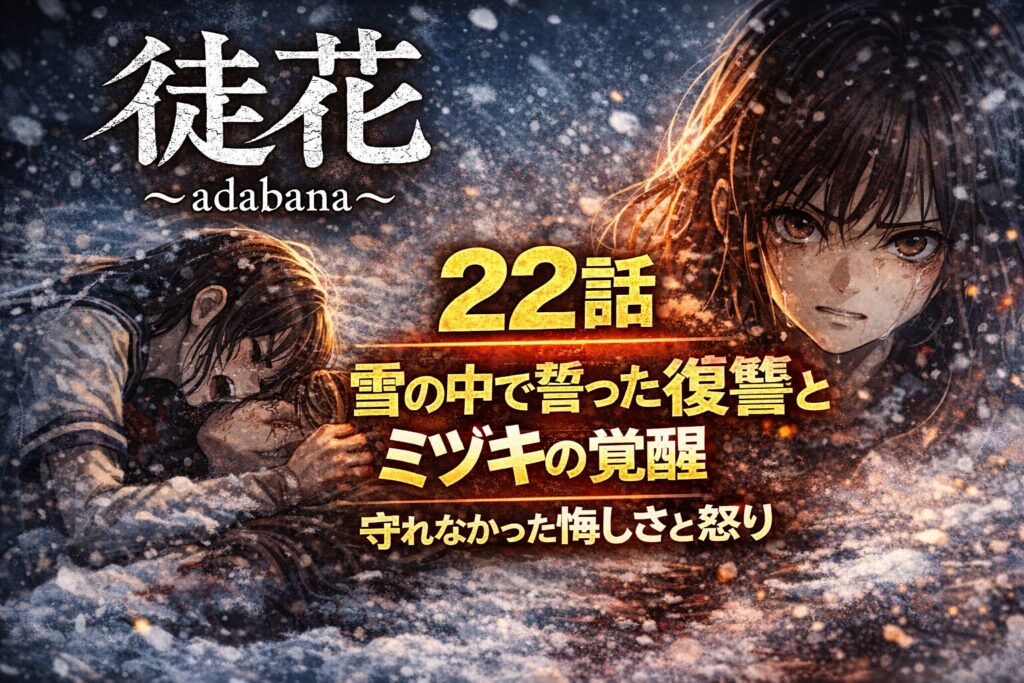 「徒花~adabana~」22話ネタバレ感想|雪の中で誓った復讐とミヅキの覚醒