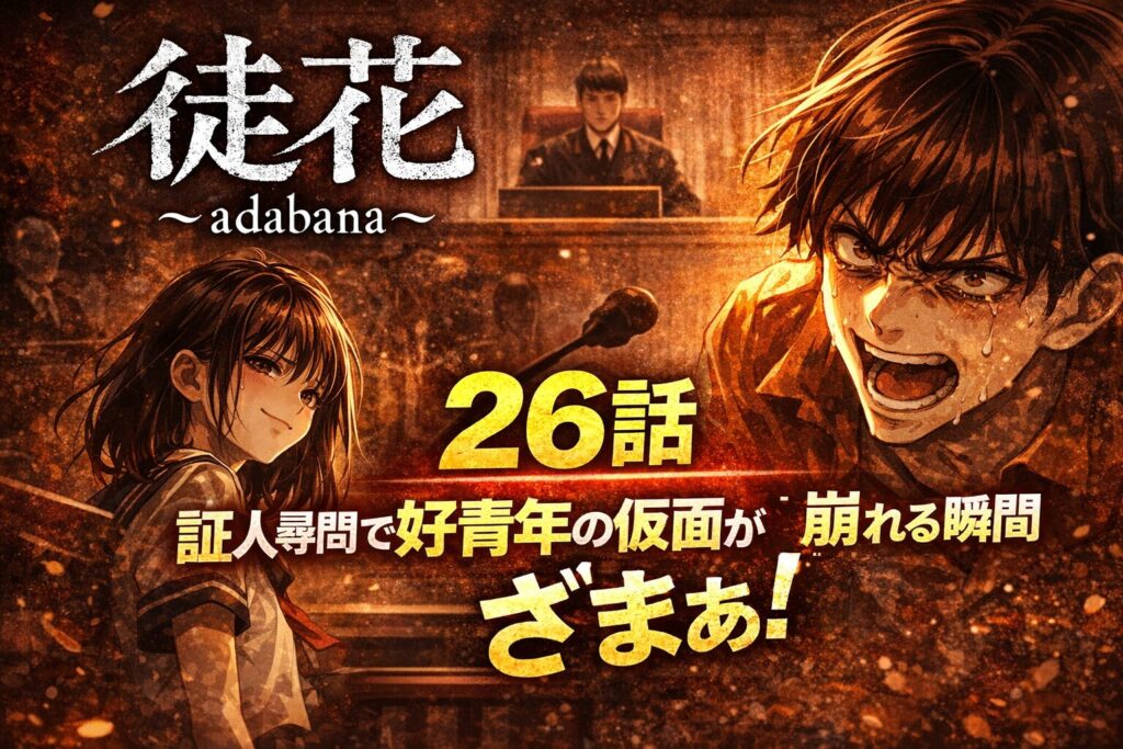 「徒花～adabana～」26話ネタバレ感想｜証人尋問で好青年の仮面が崩れる瞬間