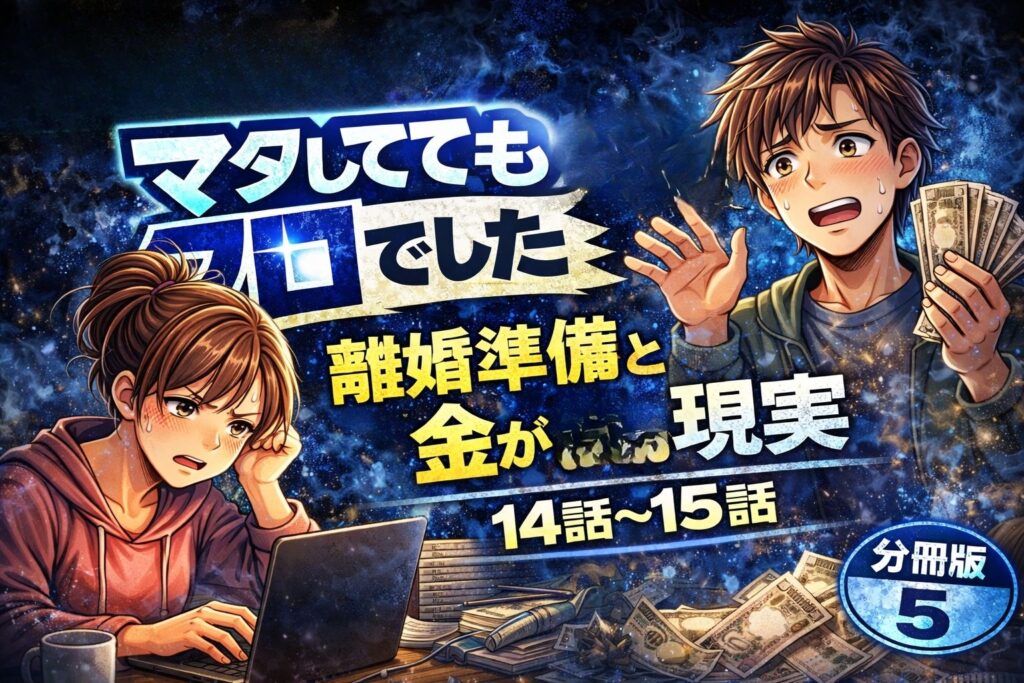 「マタしてもクロでした」分冊版5(14話・15話)ネタバレあらすじ感想!離婚準備と“金が要る”現実