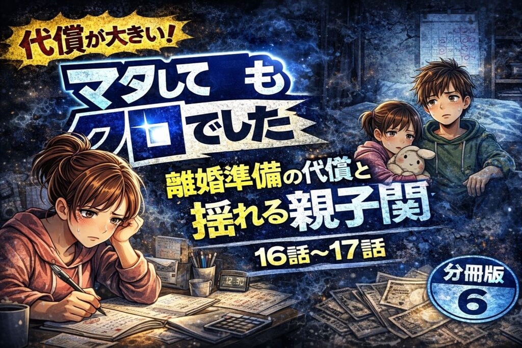 「マタしてもクロでした」分冊版6（16話・17話）ネタバレあらすじ感想！離婚準備の代償と揺れる親子関係