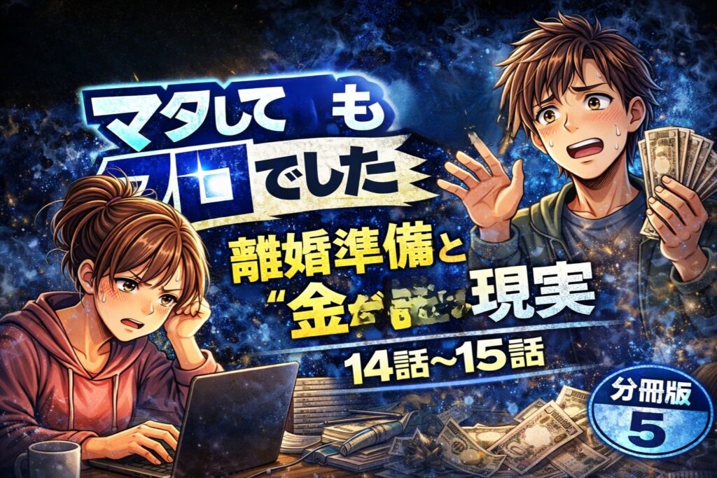 「マタしてもクロでした」分冊版5（14話・15話）ネタバレあらすじ感想！離婚準備と“金が要る”現実