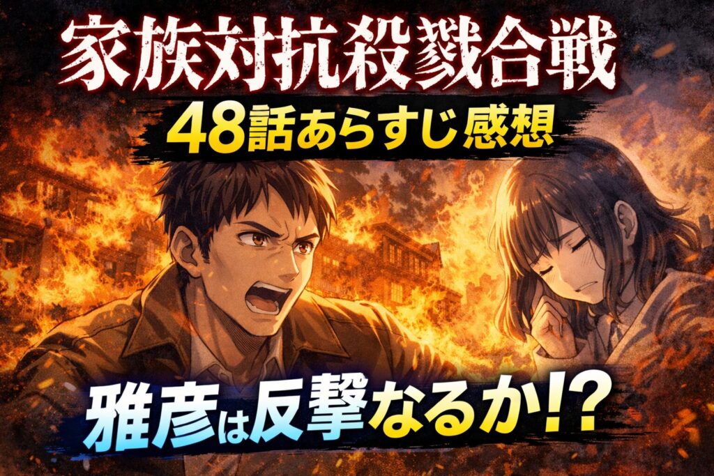 家族対抗殺戮合戦48話の展開まとめ｜雅彦の選択と最終回前の重要回