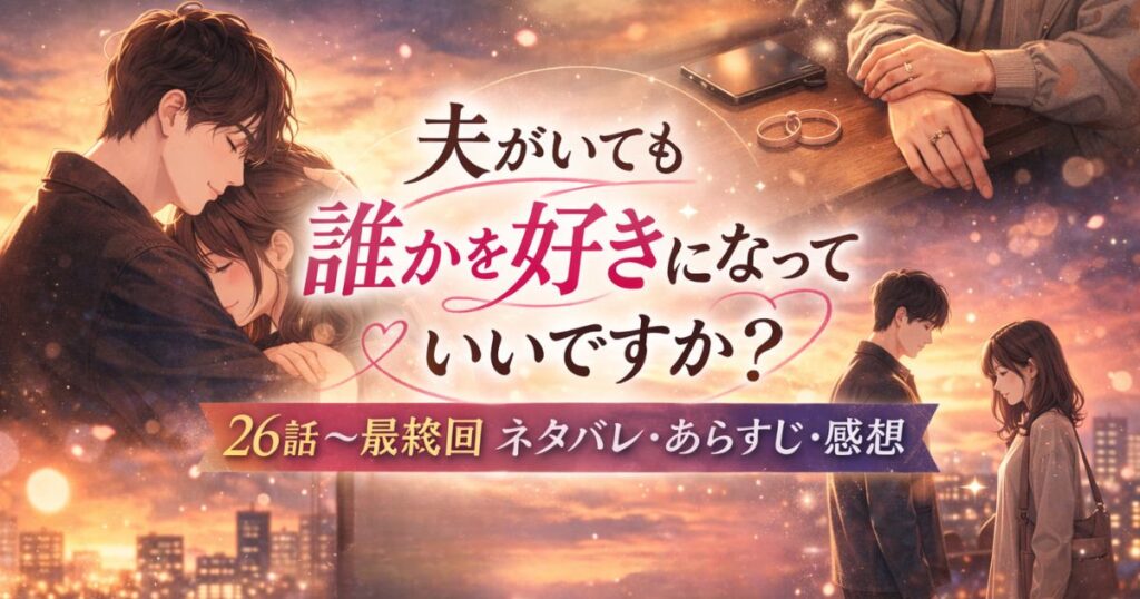 「夫がいても誰かを好きになっていいですか？」26話〜最終回ネタバレ感想｜一線を越えた夜と結末