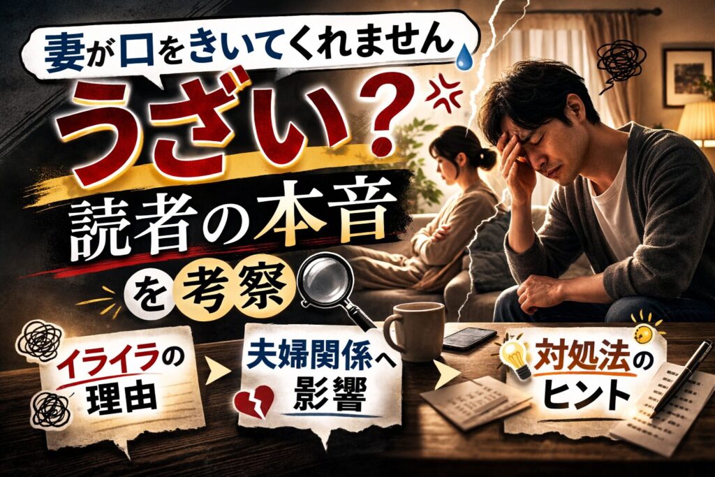 「妻が口をきいてくれません」はうざい？読者の本音を考察