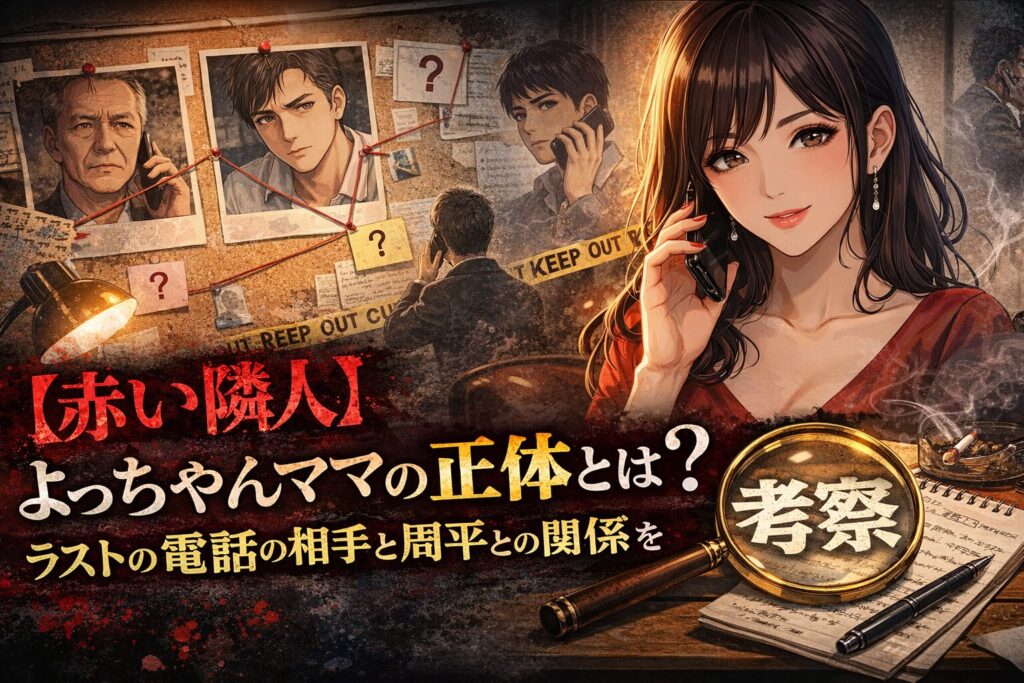【赤い隣人】よっちゃんママの正体とは？ラストの電話の相手と周平との関係を考察