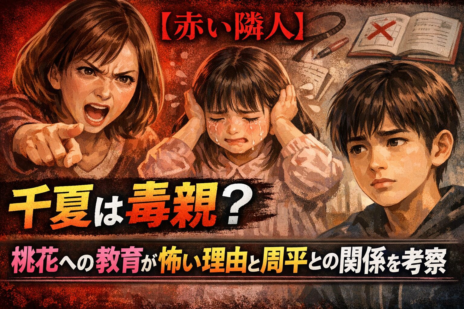 【赤い隣人】千夏は毒親？桃花への教育が怖い理由と周平との関係を考察