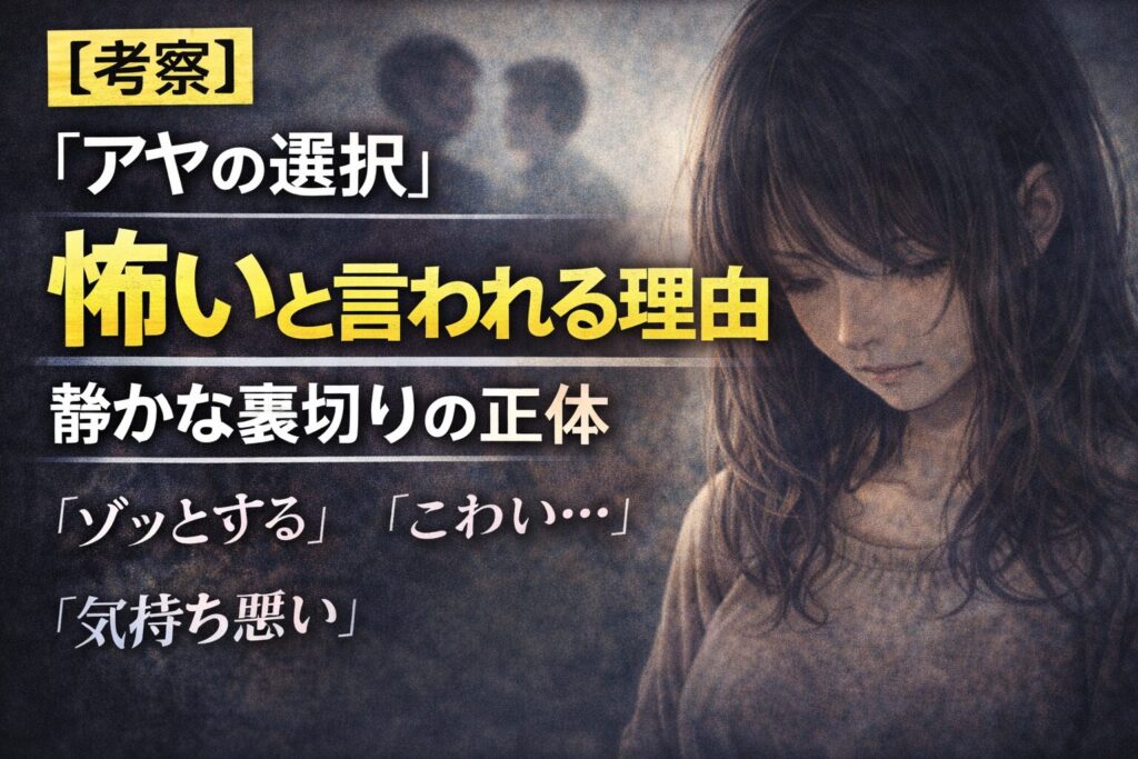 【考察】『アヤの選択』が怖いと言われる理由｜静かな裏切りの正体