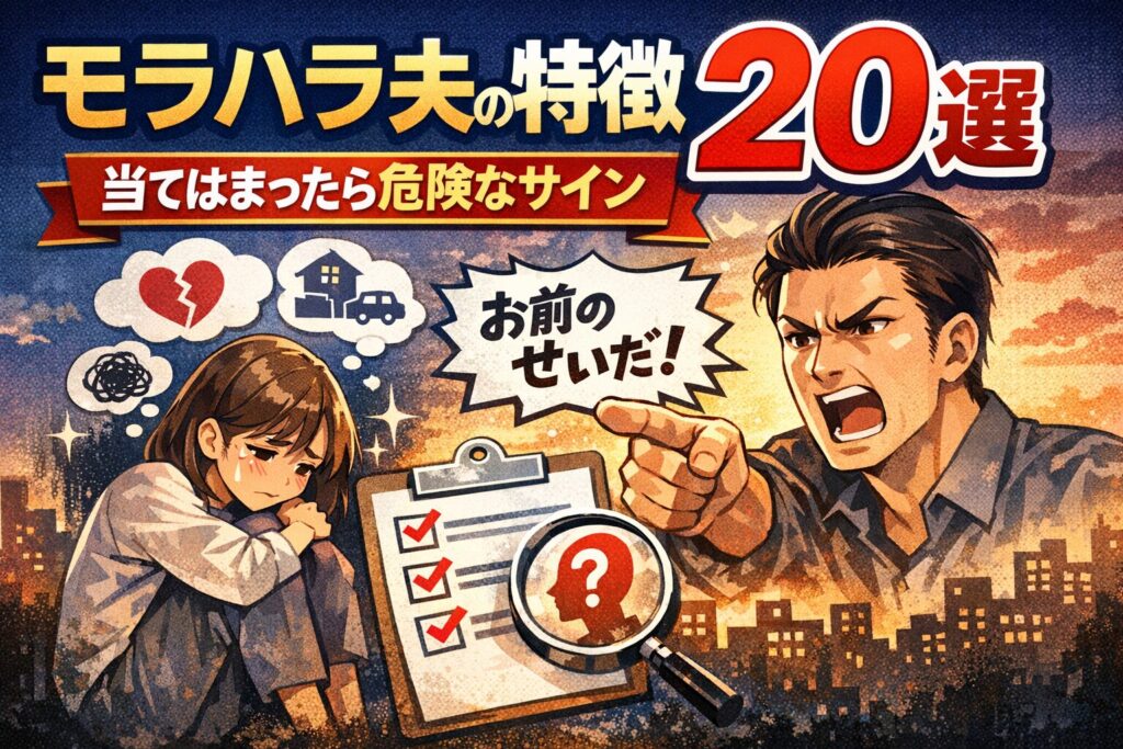 モラハラ夫の特徴20選｜当てはまったら危険なサインと今すぐできる対処法
