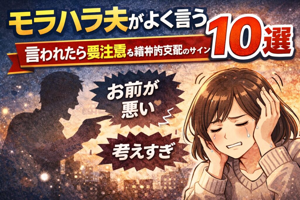 モラハラ夫がよく言う言葉10選｜言われたら要注意な精神的支配のサイン