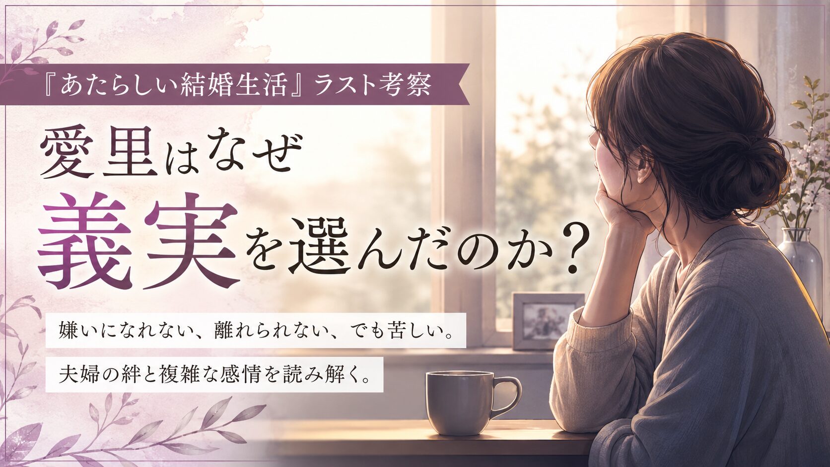 愛里はなぜ義実を選んだのか？『あたらしい結婚生活』のラストを考察